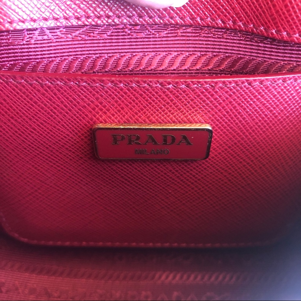 PRADA~Red Saffiano Mini BB Crossbody Promenade Bag - Picture 13 of 16